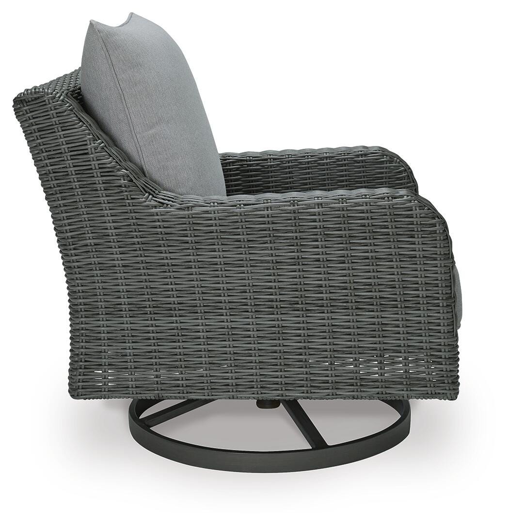 Elite Park Outdoor Swivel Lounge with Cushion - P518-821 - product view or room setting; only outdoor lounge chair included (supplier image 5)