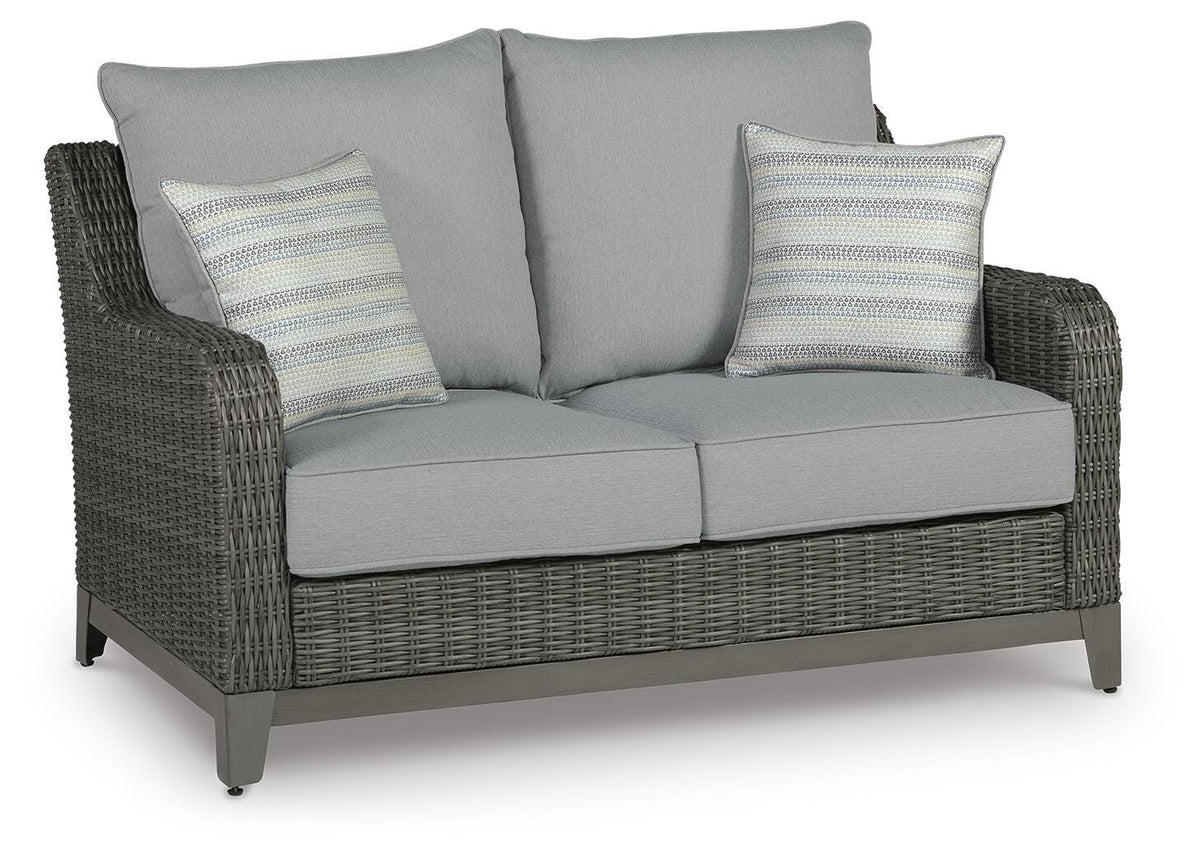 Elite Park Outdoor Loveseat with Cushion - P518-835 - product view or room setting; only outdoor loveseat included (supplier image 1)