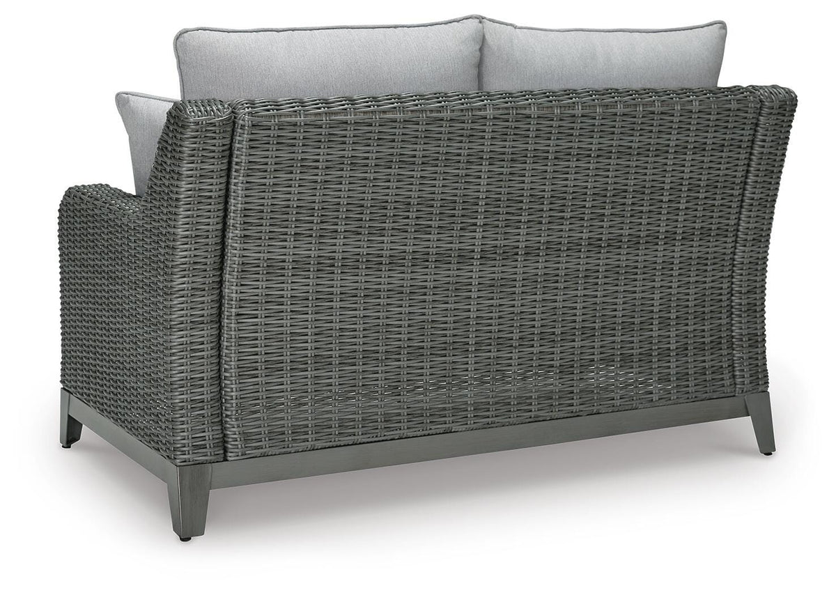 Elite Park Outdoor Loveseat with Cushion - P518-835 - product view or room setting; only outdoor loveseat included (supplier image 5)