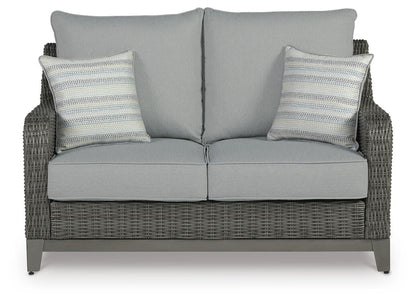 Elite Park Outdoor Loveseat with Cushion - P518-835 - product view or room setting; only outdoor loveseat included (supplier image 3)