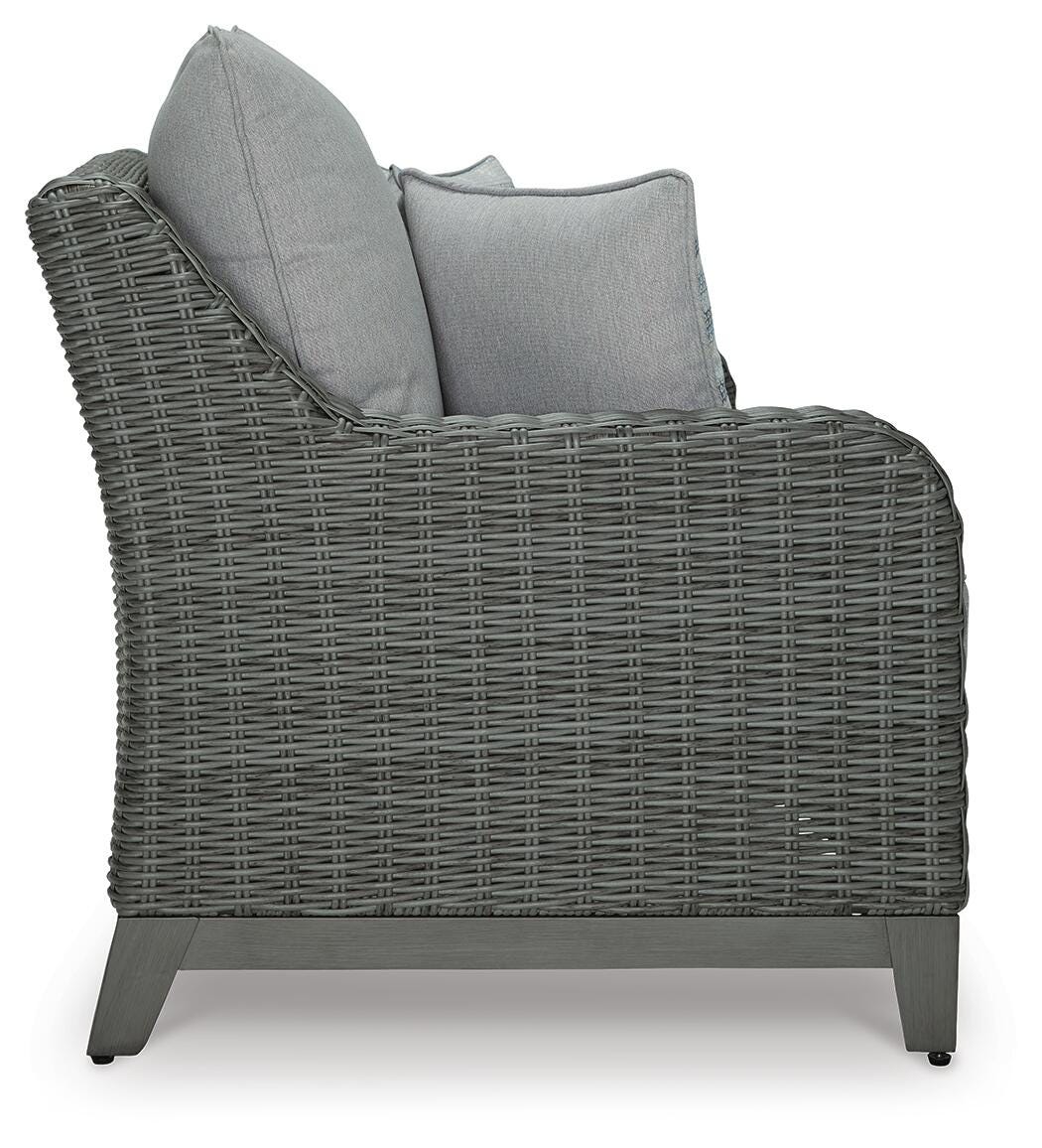 Elite Park Outdoor Loveseat with Cushion - P518-835 - product view or room setting; only outdoor loveseat included (supplier image 4)