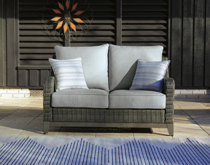 Elite Park Outdoor Loveseat with Cushion - P518-835 - product view or room setting; only outdoor loveseat included (supplier image 2)