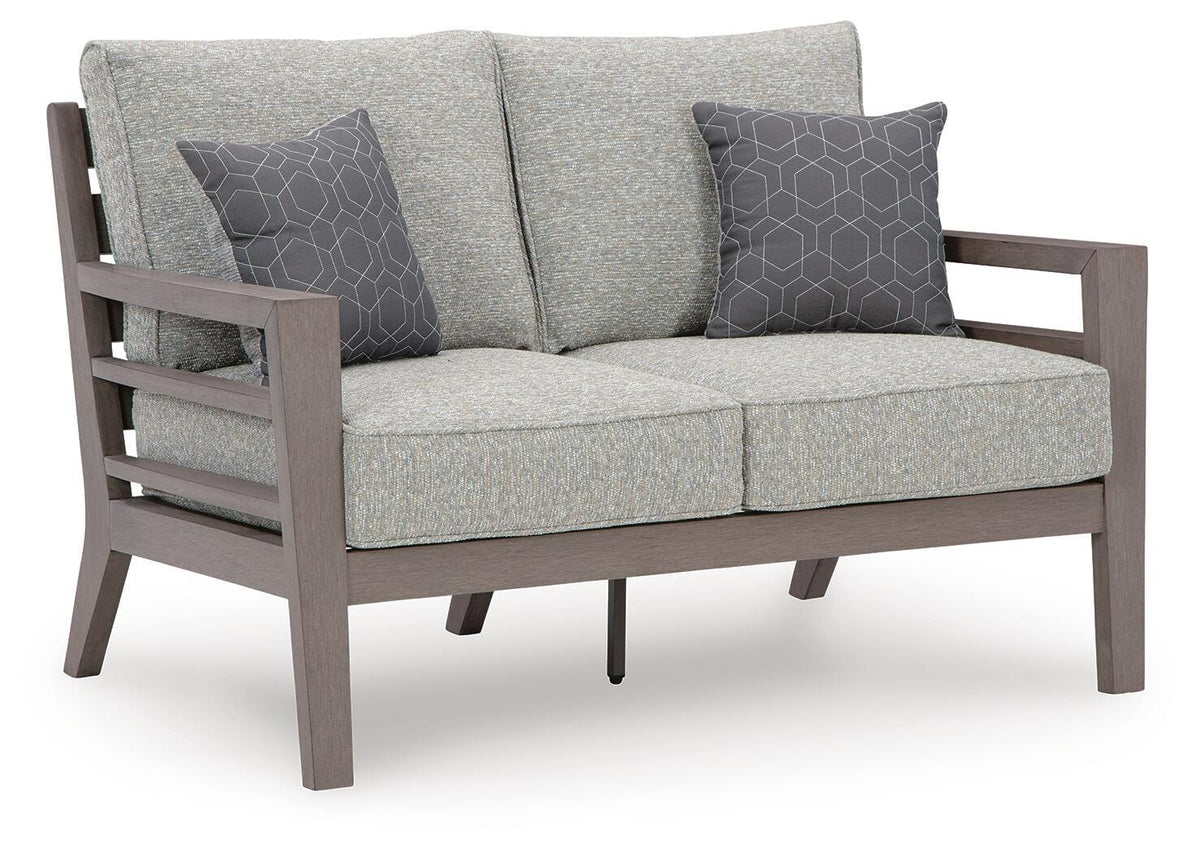 Hillside Barn Outdoor Loveseat with Cushion - P564-835 - product view or room setting; only outdoor loveseat included (supplier image 1)