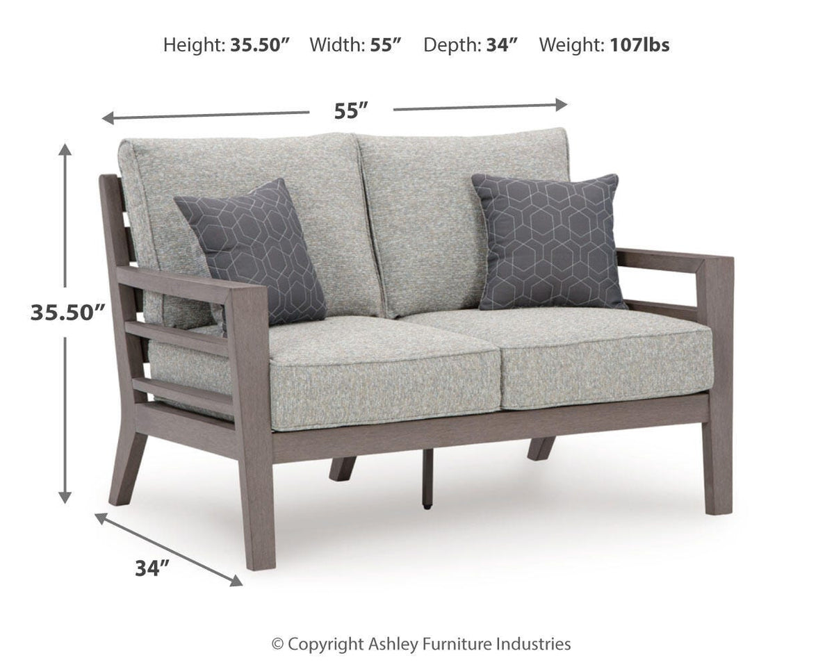 Hillside Barn Outdoor Loveseat with Cushion - P564-835 - approximate manufacturer dimensions (supplier image 8)