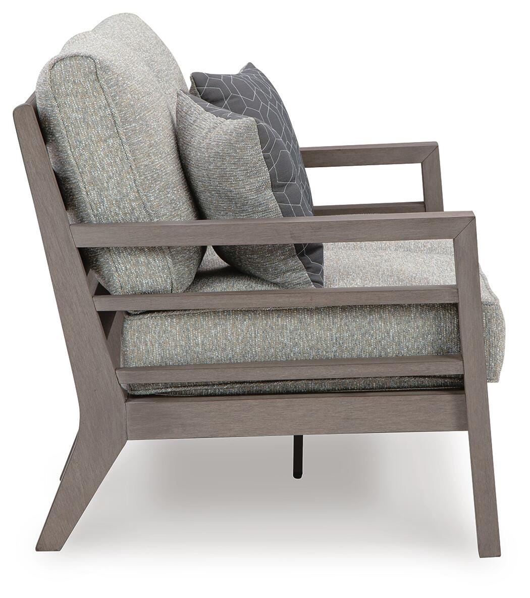 Hillside Barn Outdoor Loveseat with Cushion - P564-835 - product view or room setting; only outdoor loveseat included (supplier image 4)