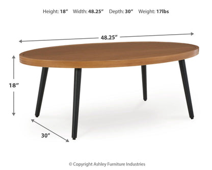 Horizon Hall Outdoor Coffee Table - P572-701 - approximate manufacturer dimensions (supplier image 6)