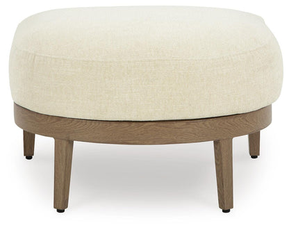Serene Bay Outdoor Ottoman with Cushion - P671-814 - product view or room setting; only outdoor ottoman included (supplier image 3)
