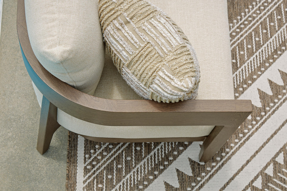 Serene Bay Outdoor Loveseat with Cushion - P671-835 - product view or room setting; only outdoor loveseat included (supplier image 6)