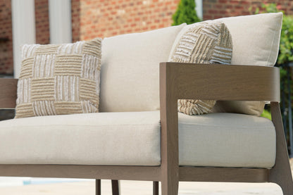 Serene Bay Outdoor Loveseat with Cushion - P671-835 - product view or room setting; only outdoor loveseat included (supplier image 8)