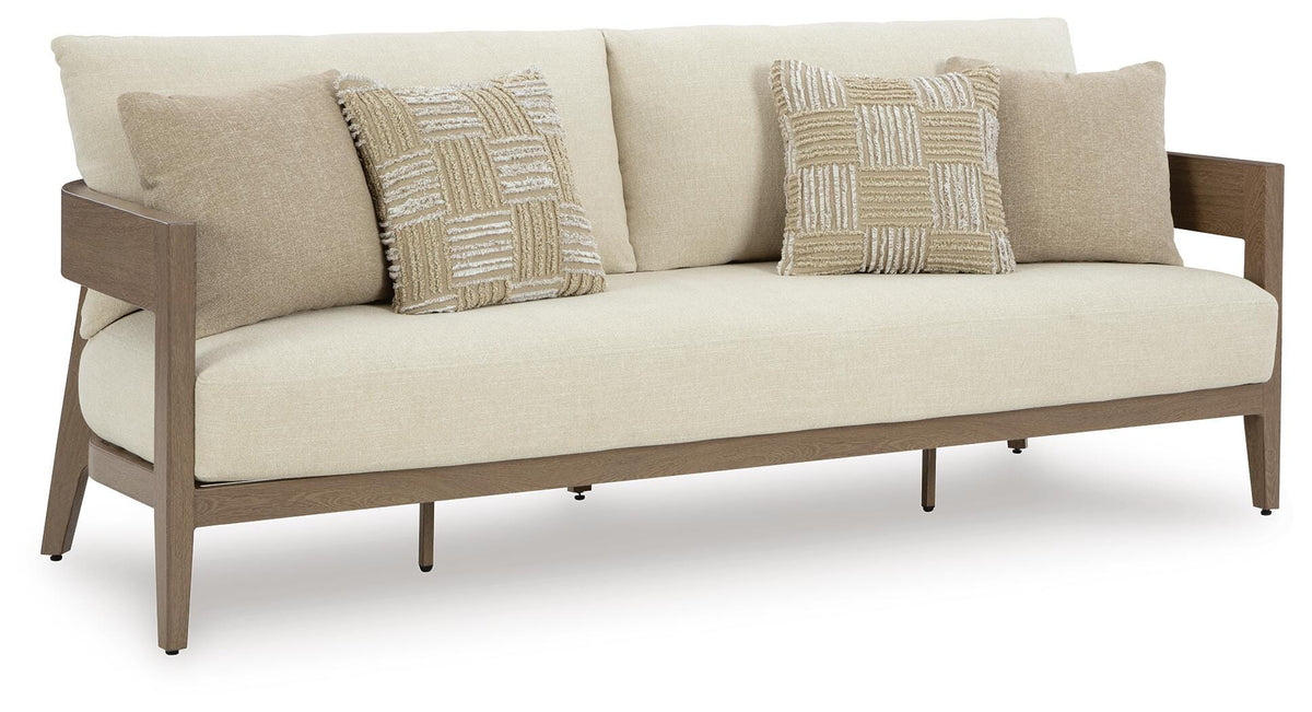 Serene Bay Outdoor Sofa with Cushion - P671-838 - product view or room setting; only outdoor sofa included (supplier image 1)