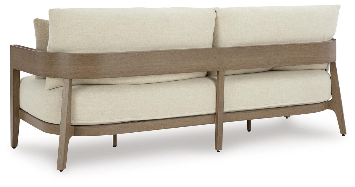 Serene Bay Outdoor Sofa with Cushion - P671-838 - product view or room setting; only outdoor sofa included (supplier image 5)