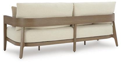 Serene Bay Outdoor Sofa with Cushion - P671-838 - product view or room setting; only outdoor sofa included (supplier image 5)