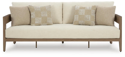 Serene Bay Outdoor Sofa with Cushion - P671-838 - product view or room setting; only outdoor sofa included (supplier image 3)