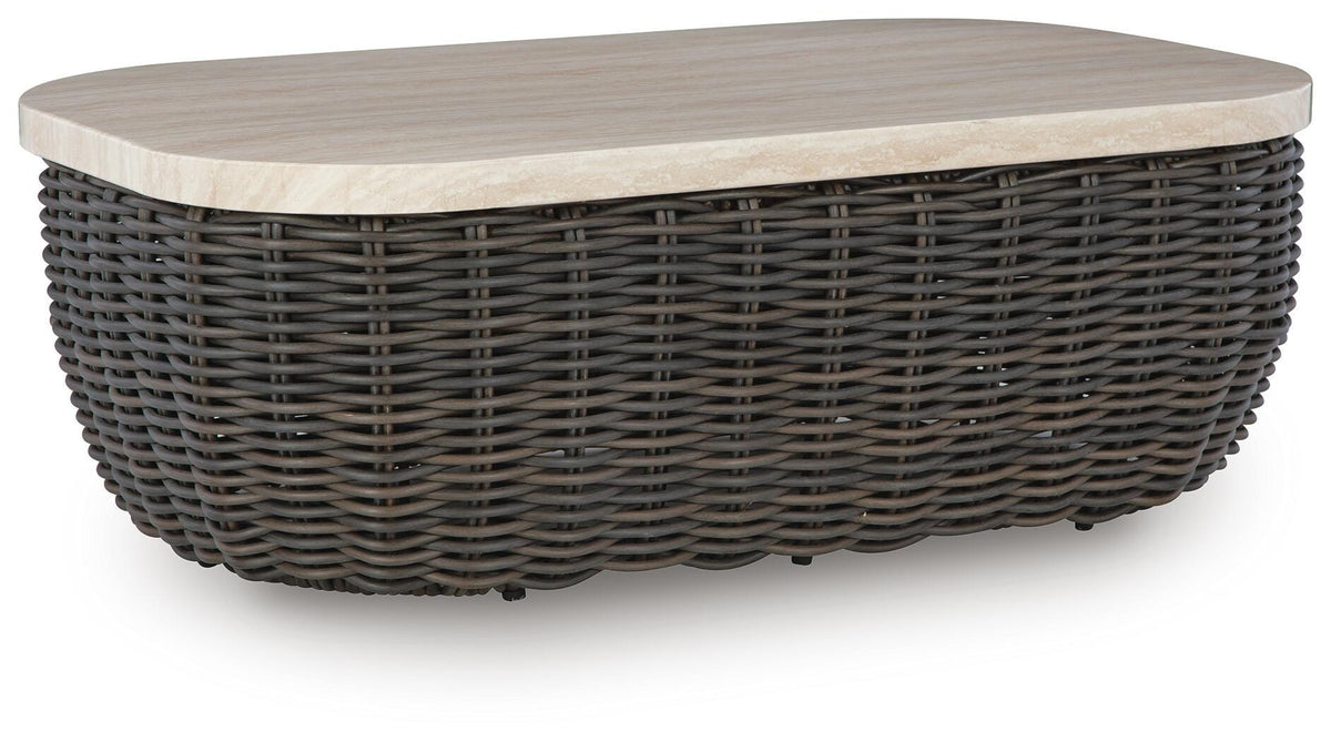 Kimora Outdoor Coffee Table - P711-701 - product view or room setting; only outdoor coffee table included (supplier image 1)