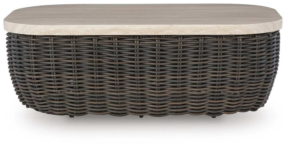 Kimora Outdoor Coffee Table - P711-701 - product view or room setting; only outdoor coffee table included (supplier image 3)