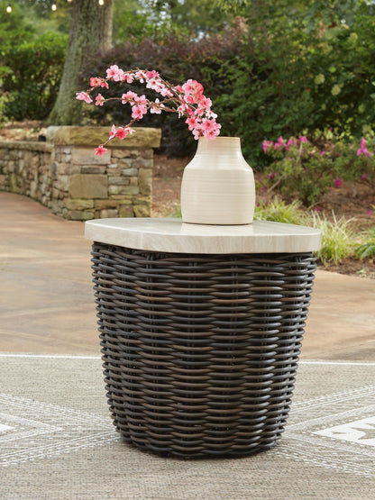 Kimora Outdoor End Table - P711-702 - product view or room setting; only outdoor end table included (supplier image 2)