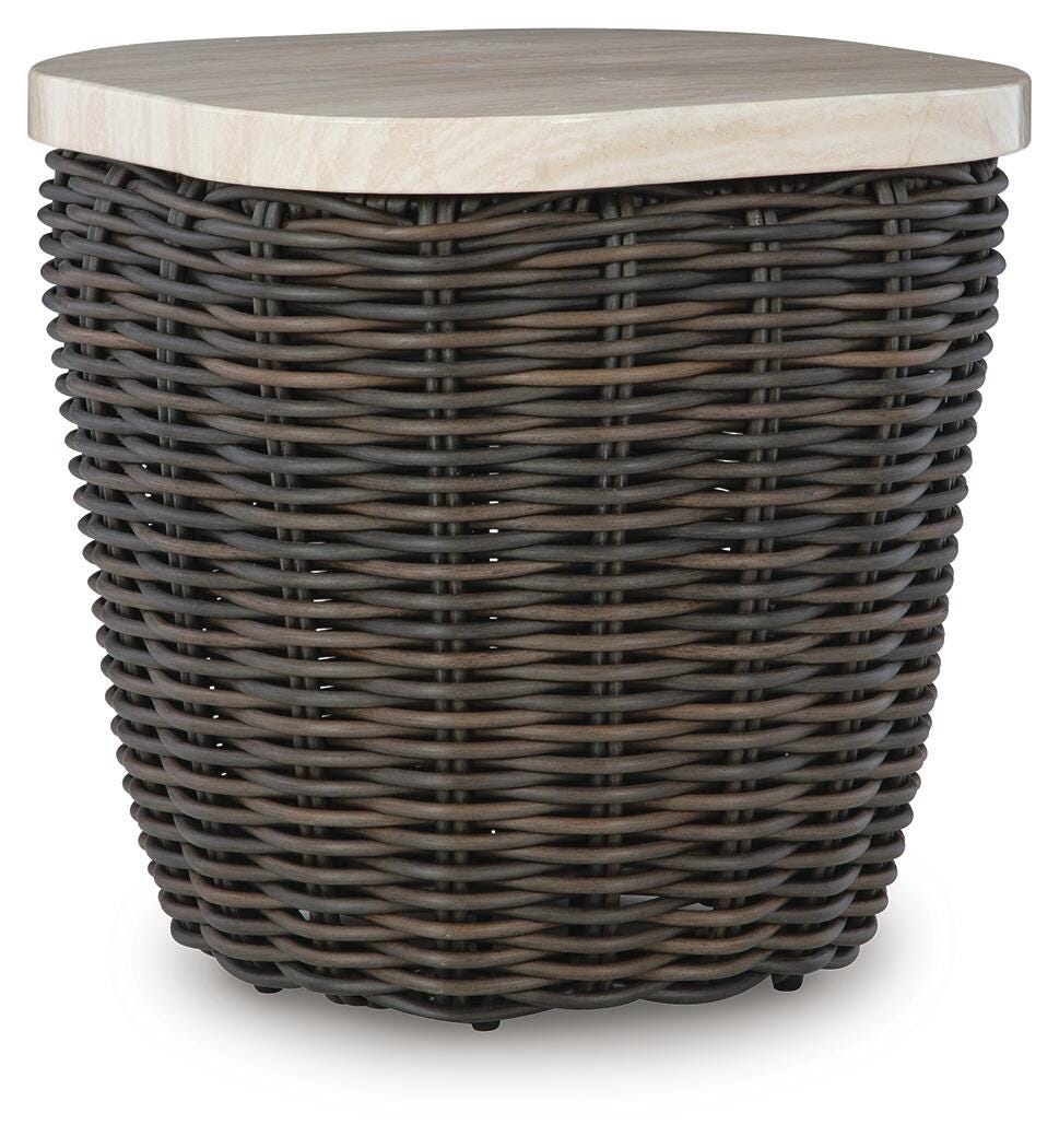 Kimora Outdoor End Table - P711-702 - product view or room setting; only outdoor end table included (supplier image 1)