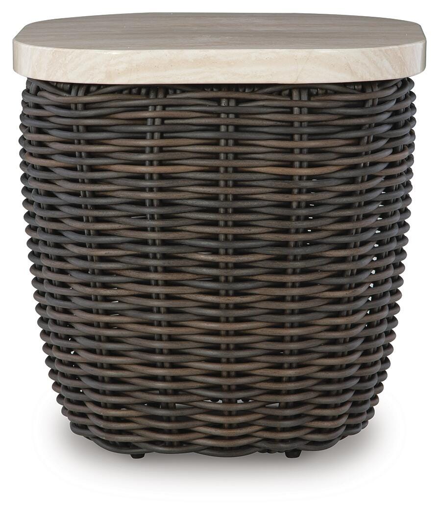 Kimora Outdoor End Table - P711-702 - product view or room setting; only outdoor end table included (supplier image 3)