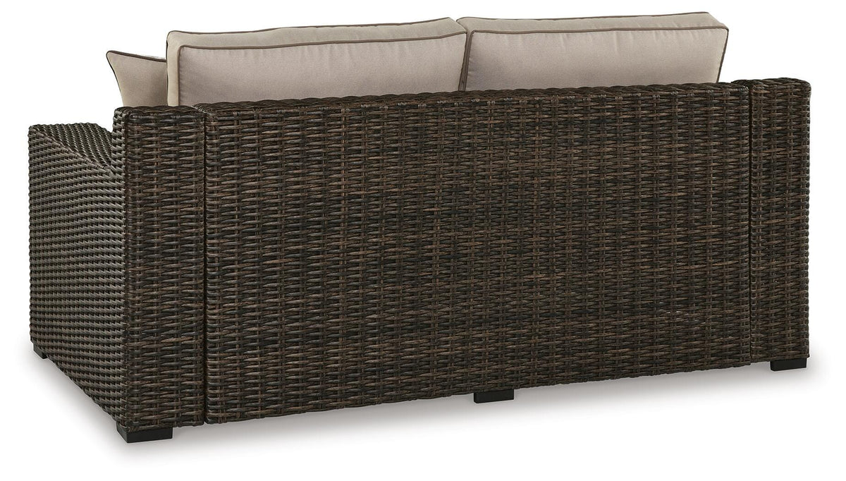 Coastline Bay Outdoor Loveseat with Cushion - P784-835 - product view or room setting; only outdoor loveseat included (supplier image 5)