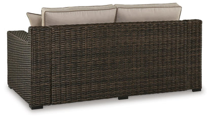 Coastline Bay Outdoor Loveseat with Cushion - P784-835 - product view or room setting; only outdoor loveseat included (supplier image 5)