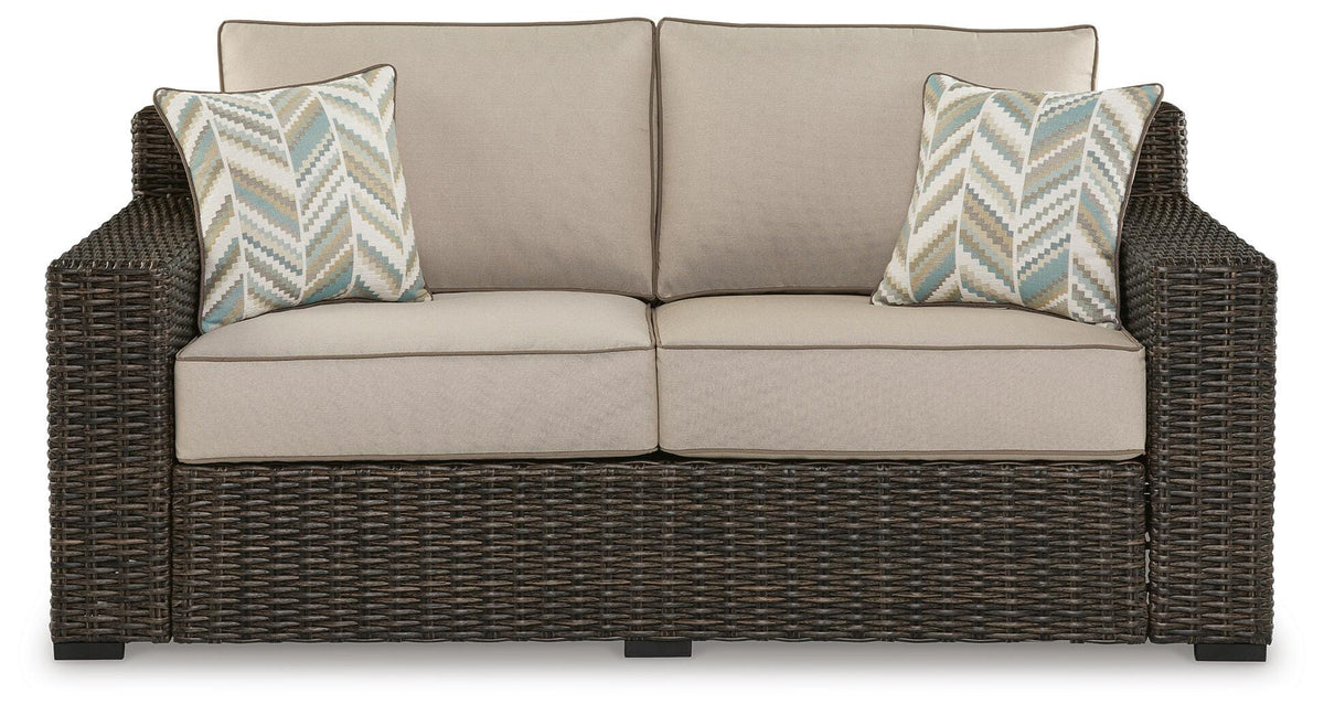 Coastline Bay Outdoor Loveseat with Cushion - P784-835 - product view or room setting; only outdoor loveseat included (supplier image 3)