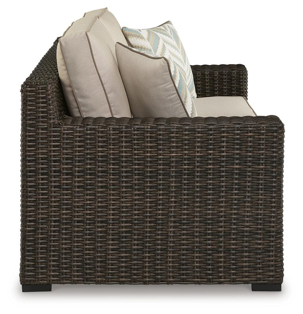 Coastline Bay Outdoor Loveseat with Cushion - P784-835 - product view or room setting; only outdoor loveseat included (supplier image 4)
