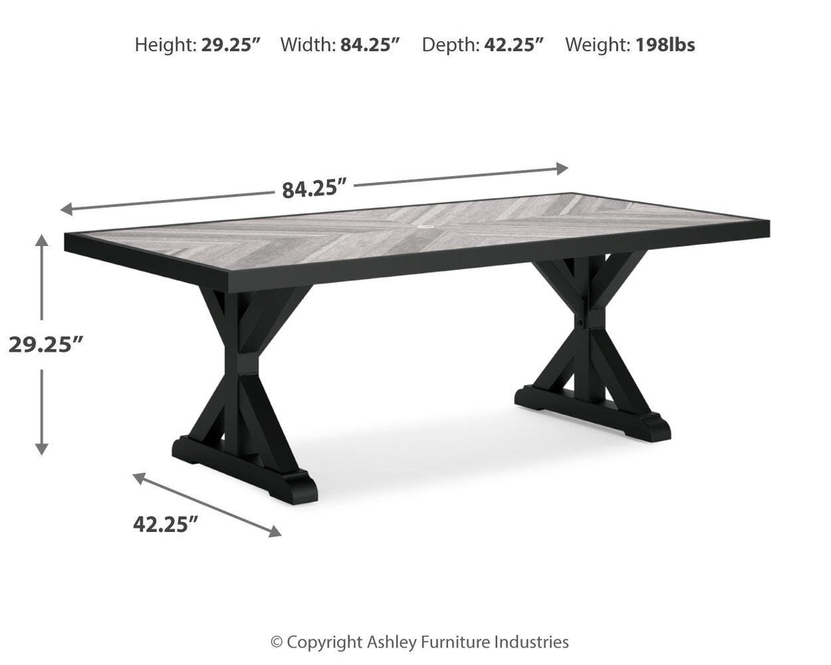 Beachcroft Outdoor Dining Table - P792-625 - approximate manufacturer dimensions (supplier image 12)