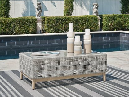 Seton Creek Outdoor Coffee Table - P798-701 - product view or room setting; only outdoor coffee table included (supplier image 2)