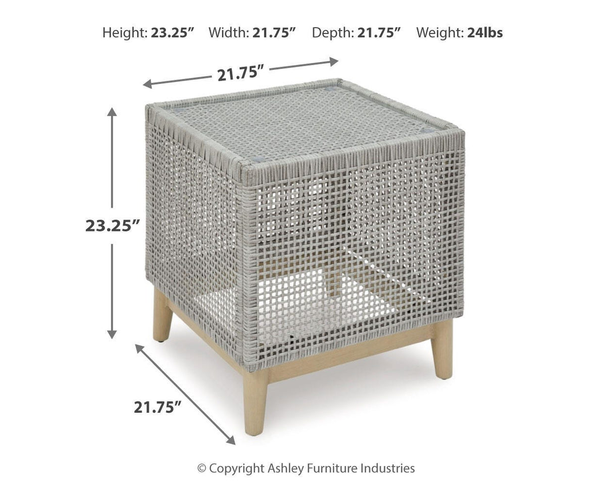 Seton Creek Outdoor End Table - P798-702 - approximate manufacturer dimensions (supplier image 9)