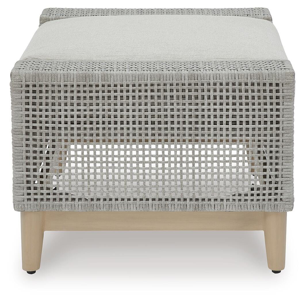 Seton Creek Outdoor Ottoman with Cushion - P798-814 - product view or room setting; only outdoor ottoman included (supplier image 4)