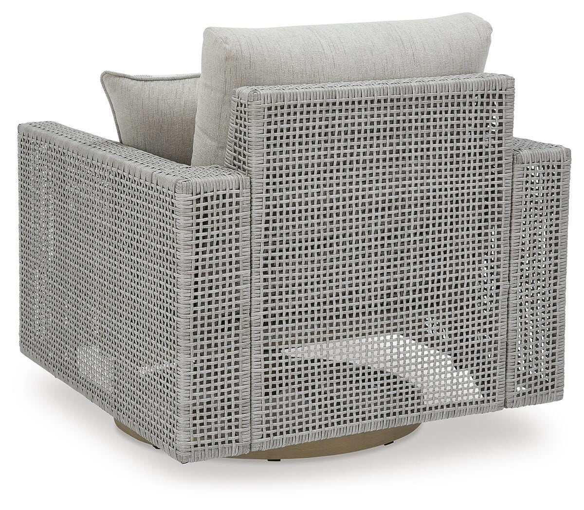 Seton Creek Outdoor Swivel Lounge with Cushion - P798-821 - product view or room setting; only outdoor lounge chair included (supplier image 5)