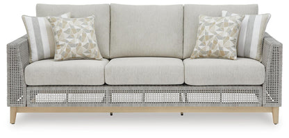 Seton Creek Outdoor Sofa with Cushion - P798-838 - product view or room setting; only outdoor sofa included (supplier image 3)