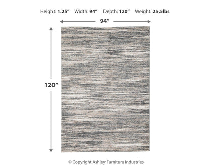 Gizela Area Rug - R404861 - approximate manufacturer dimensions (supplier image 5)