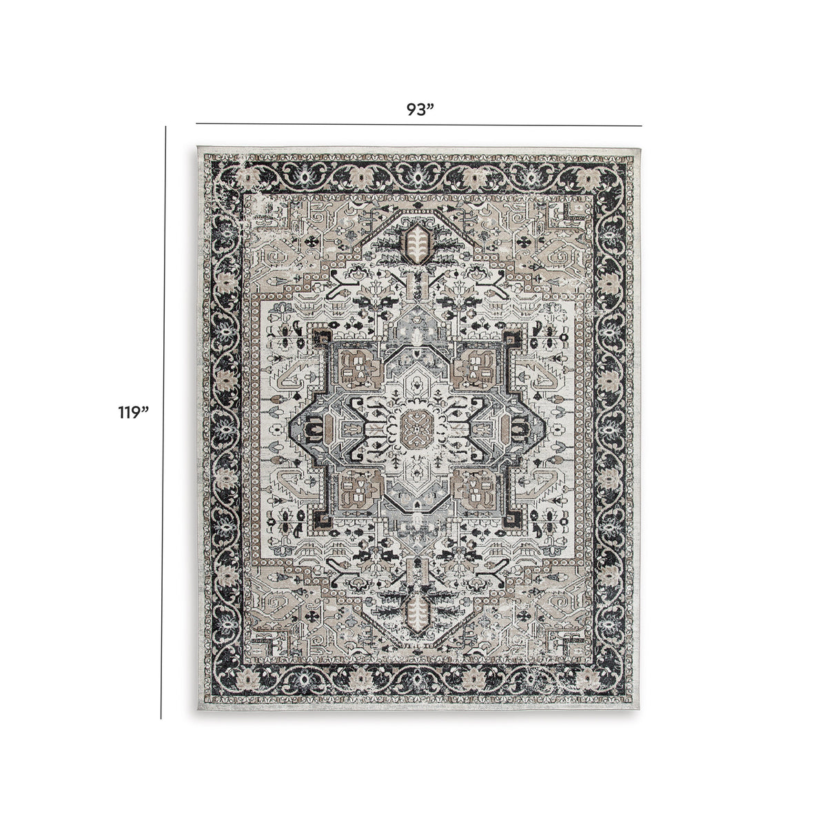 Gregmoore Area Rug - R405821 - approximate manufacturer dimensions (supplier image 9)