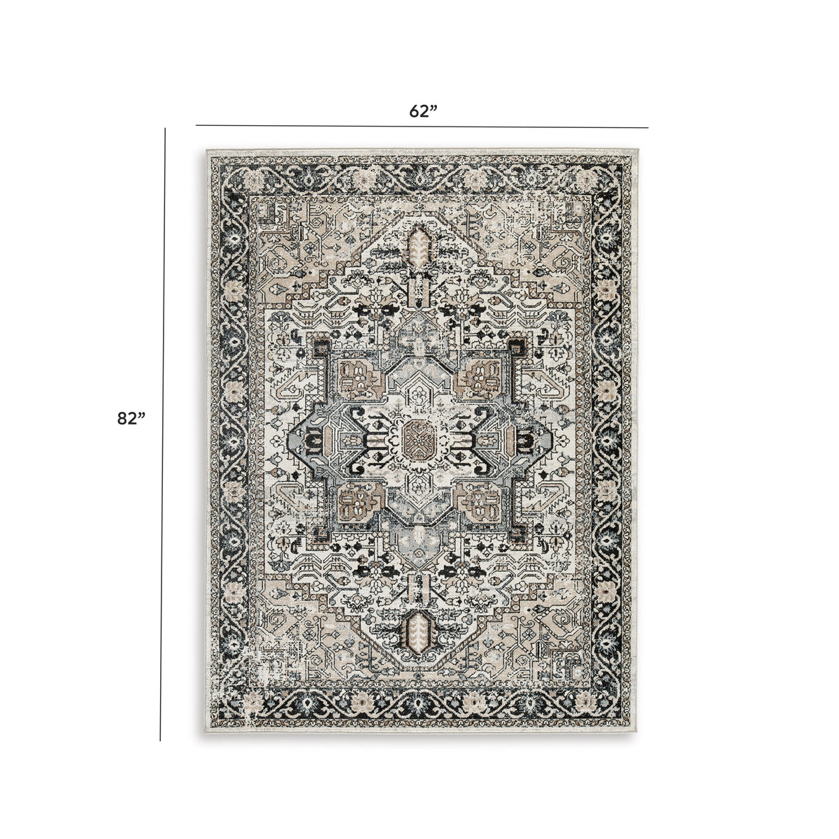 Gregmoore Area Rug - R405822 - approximate manufacturer dimensions (supplier image 6)