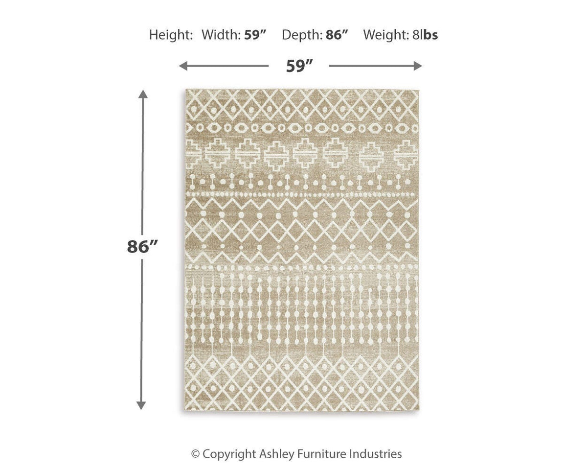 Bunchly Area Rug - R406222 - approximate manufacturer dimensions (supplier image 7)