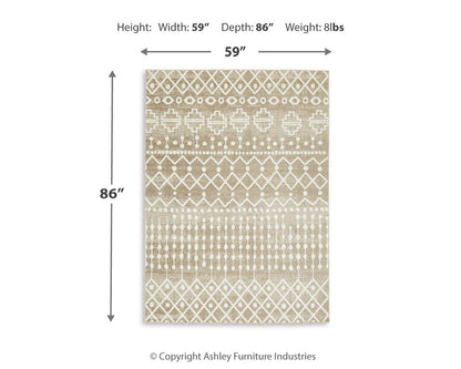 Bunchly Area Rug - R406222 - approximate manufacturer dimensions (supplier image 7)