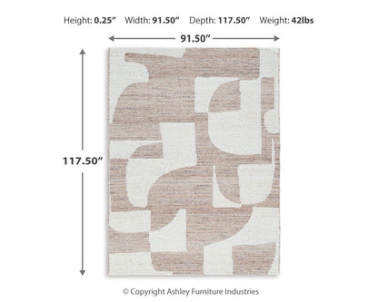 Brynnfield Area Rug - R406371 - approximate manufacturer dimensions (supplier image 6)