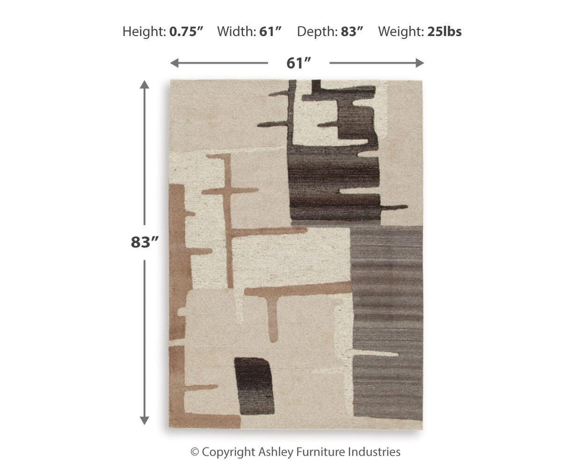 Kencher Area Rug - R406822 - approximate manufacturer dimensions (supplier image 10)