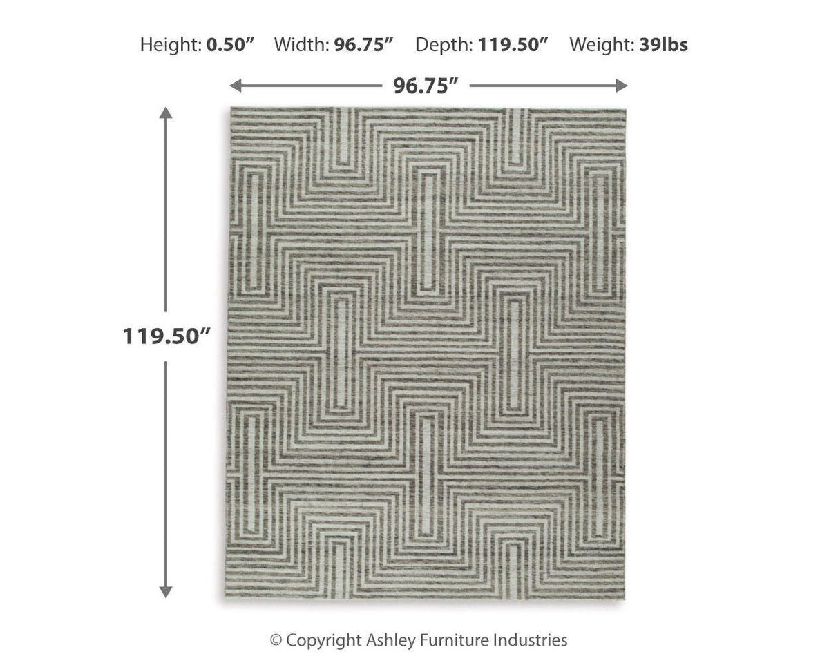 Jossen Area Rug - R406831 - approximate manufacturer dimensions (supplier image 6)