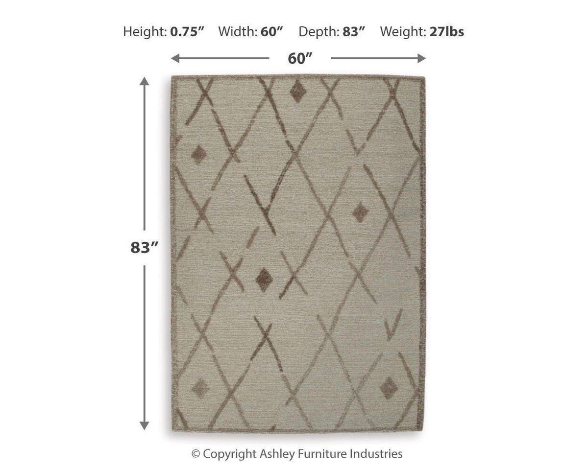 Guyford Area Rug - R406872 - approximate manufacturer dimensions (supplier image 6)