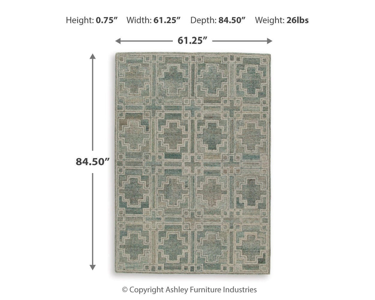 Jossland Area Rug - R406912 - approximate manufacturer dimensions (supplier image 6)