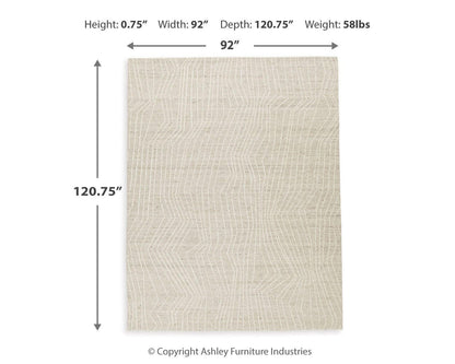 Varahill Area Rug - R406931 - approximate manufacturer dimensions (supplier image 10)