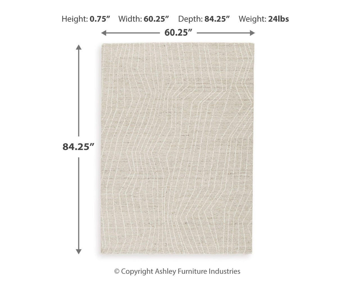 Varahill Area Rug - R406932 - approximate manufacturer dimensions (supplier image 6)