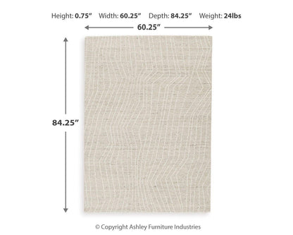 Varahill Area Rug - R406932 - approximate manufacturer dimensions (supplier image 6)