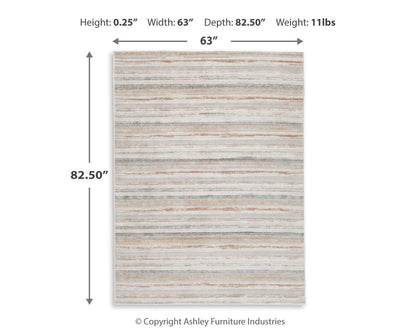 Artney Area Rug - R407022 - approximate manufacturer dimensions (supplier image 5)