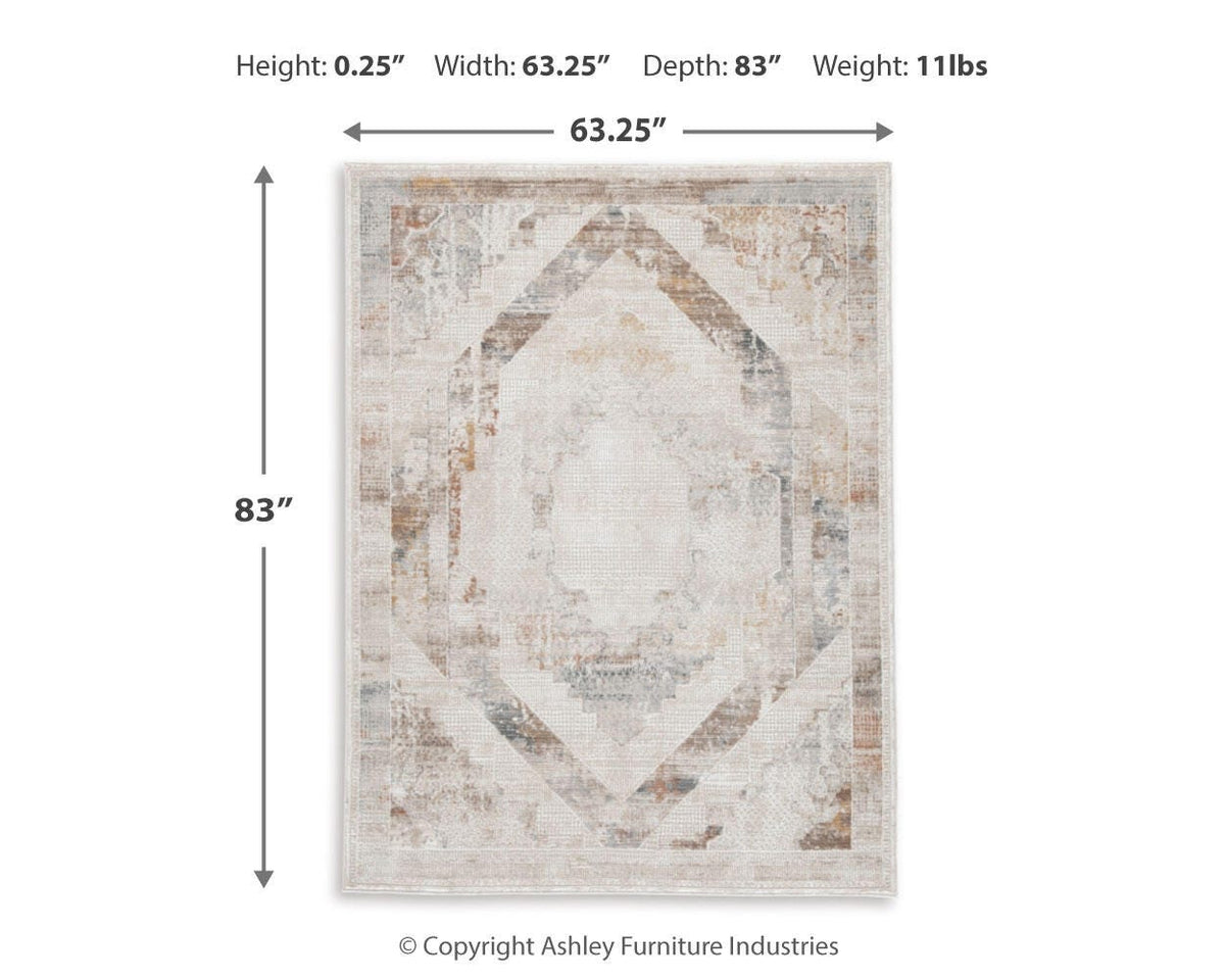 Varnwood Area Rug - R407032 - approximate manufacturer dimensions (supplier image 5)
