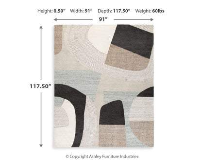 Edrickhill Area Rug - R407121 - approximate manufacturer dimensions (supplier image 5)