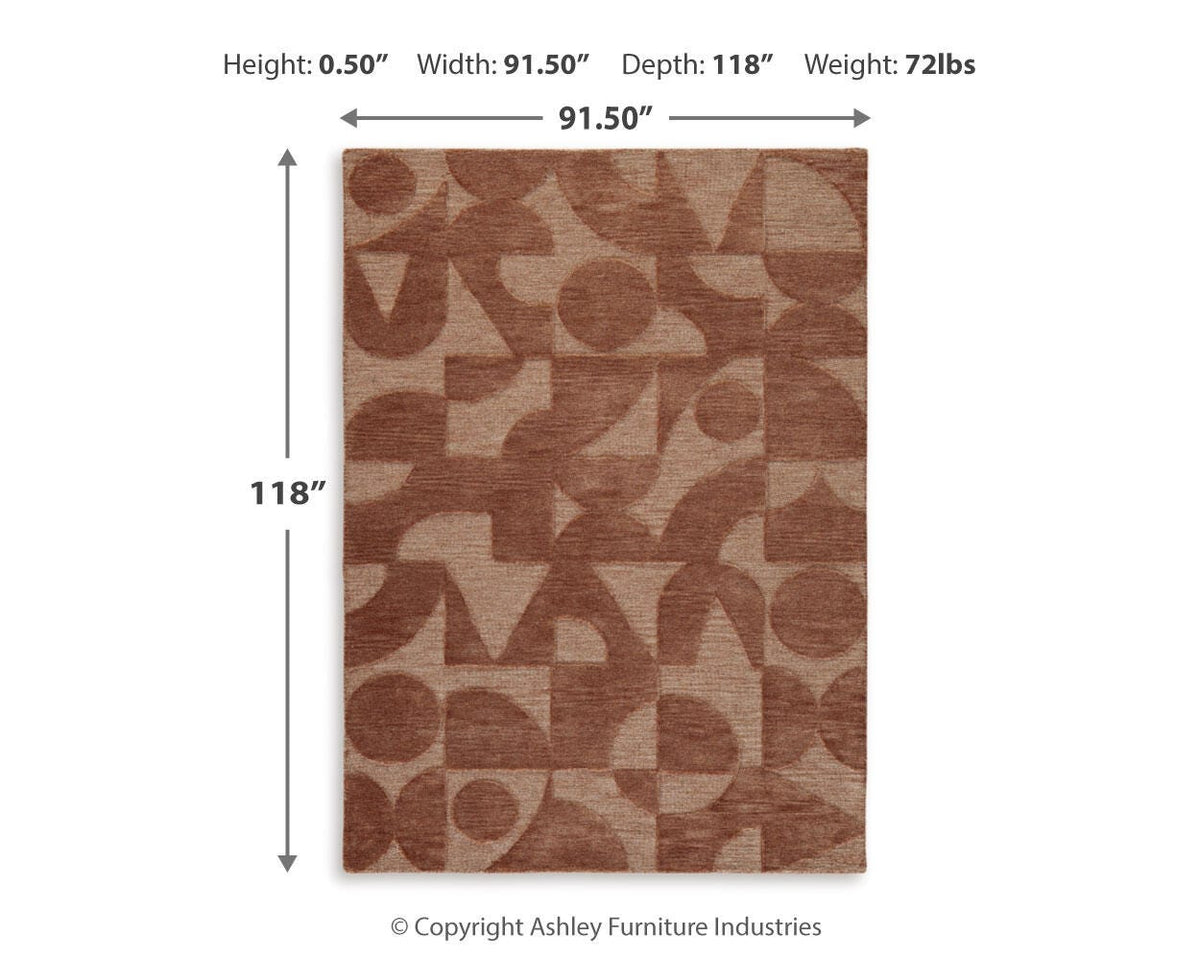 Perrenton Area Rug - R407201 - approximate manufacturer dimensions (supplier image 6)