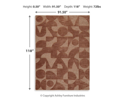 Perrenton Area Rug - R407201 - approximate manufacturer dimensions (supplier image 6)